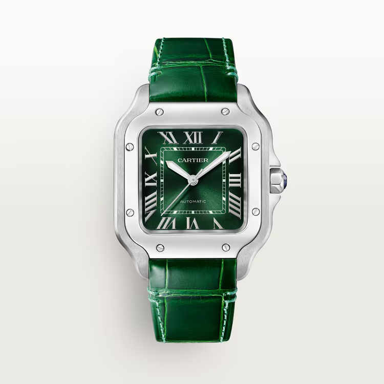 Unworn Cartier Santos de Cartier, Stainless Steel, 41.9mm x 35.1mm, Ref# WSSA0061, Watch wirh strap