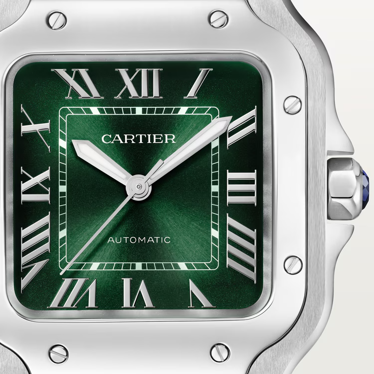 Unworn Cartier Santos de Cartier, Stainless Steel, 41.9mm x 35.1mm, Ref# WSSA0061, Dial