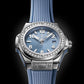 Unworn, Hublot Big Bang One Click Steel Coal Blue Diamonds, Ref# 485.SX.717B.RX.1204, box and papers.