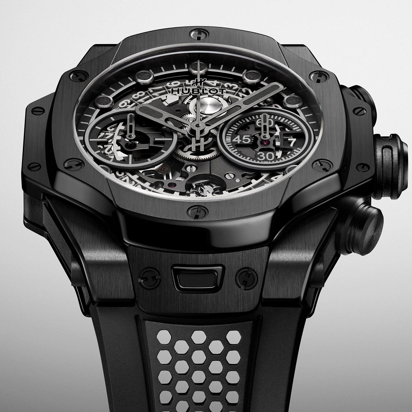 Unworn, Hublot Big Bang Unico SR_A by Samuel Ross All Black, Ref# 441.CX.1140.RX.SRA26, box and papers.
