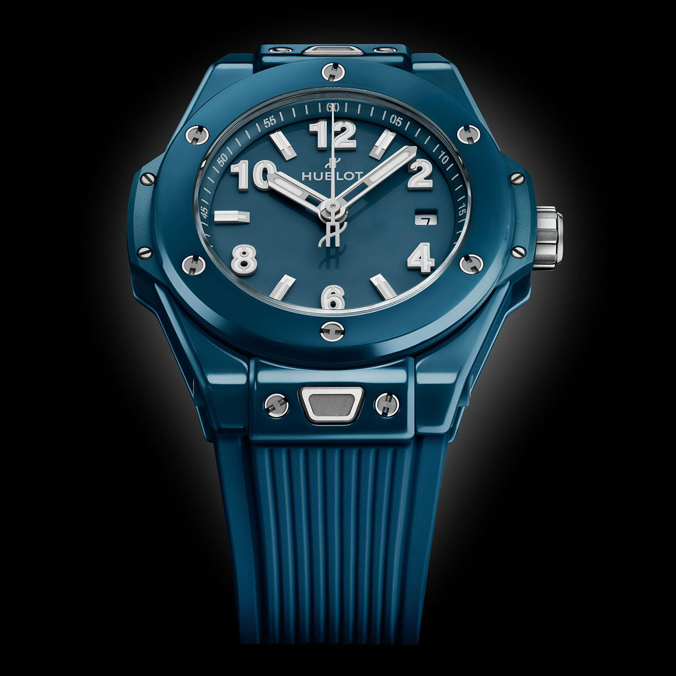 Unworn Hublot Big Bang Petrol Blue Ceramic, Ref# 485.ES.5171.RX, box and papers.