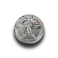 Mechanical watch movement featuring a star-shaped rotor and intricate components.
