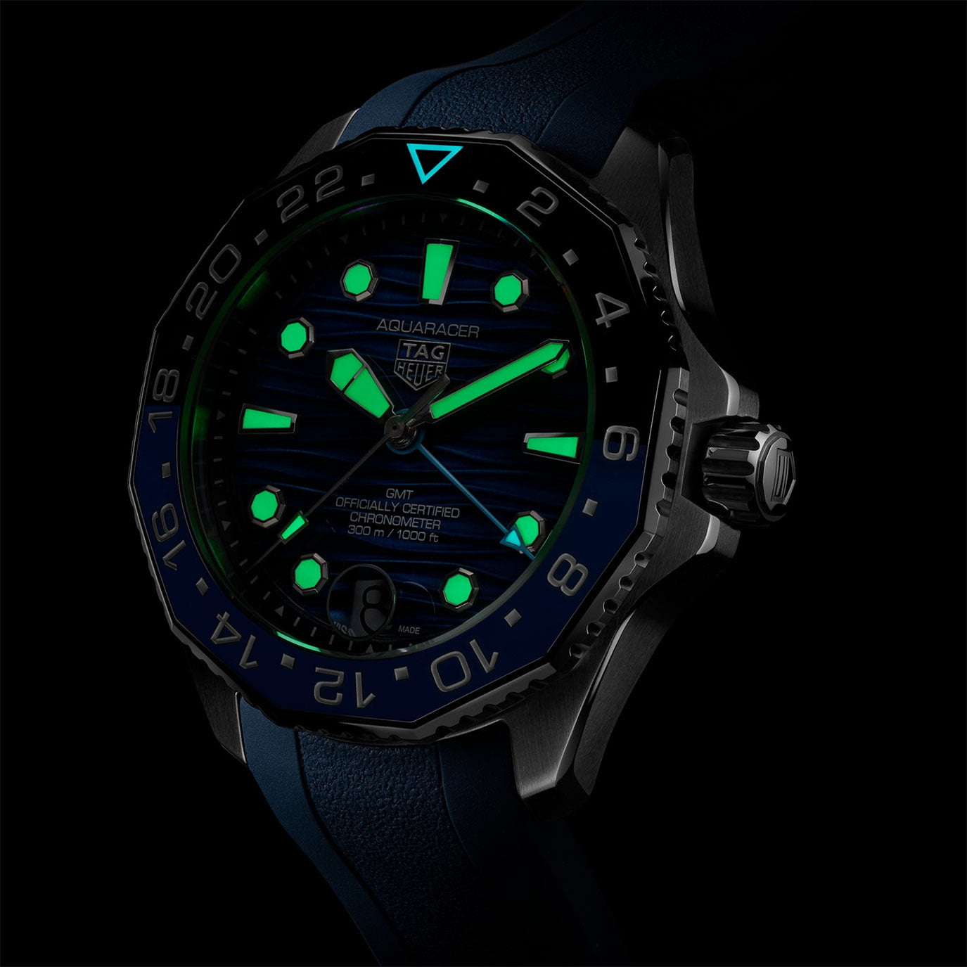 Unworn TAG Heuer Aquaracer Professional 300 GMT, 42mm, Ref# WBP5114.FT6259, box & papers