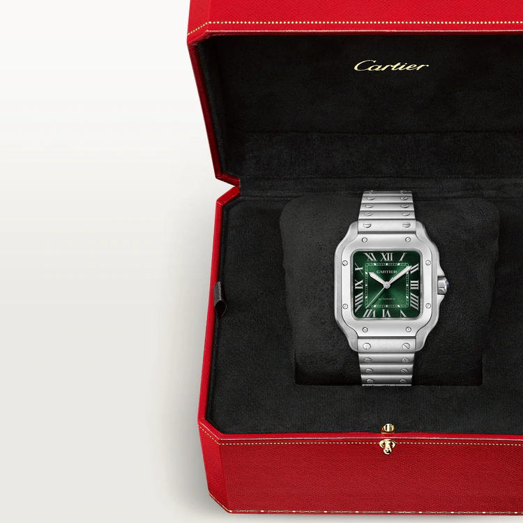 Unworn Cartier Santos de Cartier, Stainless Steel, 41.9mm x 35.1mm, Ref# WSSA0061, Watch in box