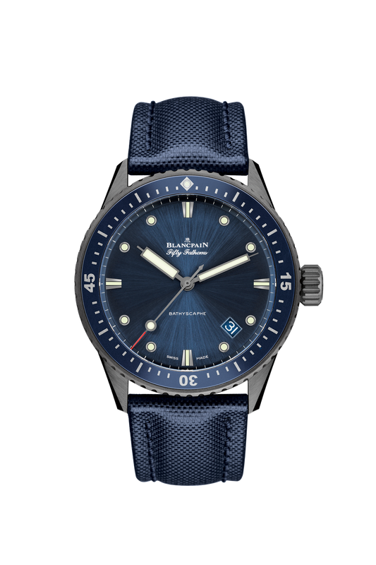 Unworn Blancpain Fifty Fathoms Bathyscaphe, Grey Ceramic, 43.6mm, Ref# 5000-0240-O52A