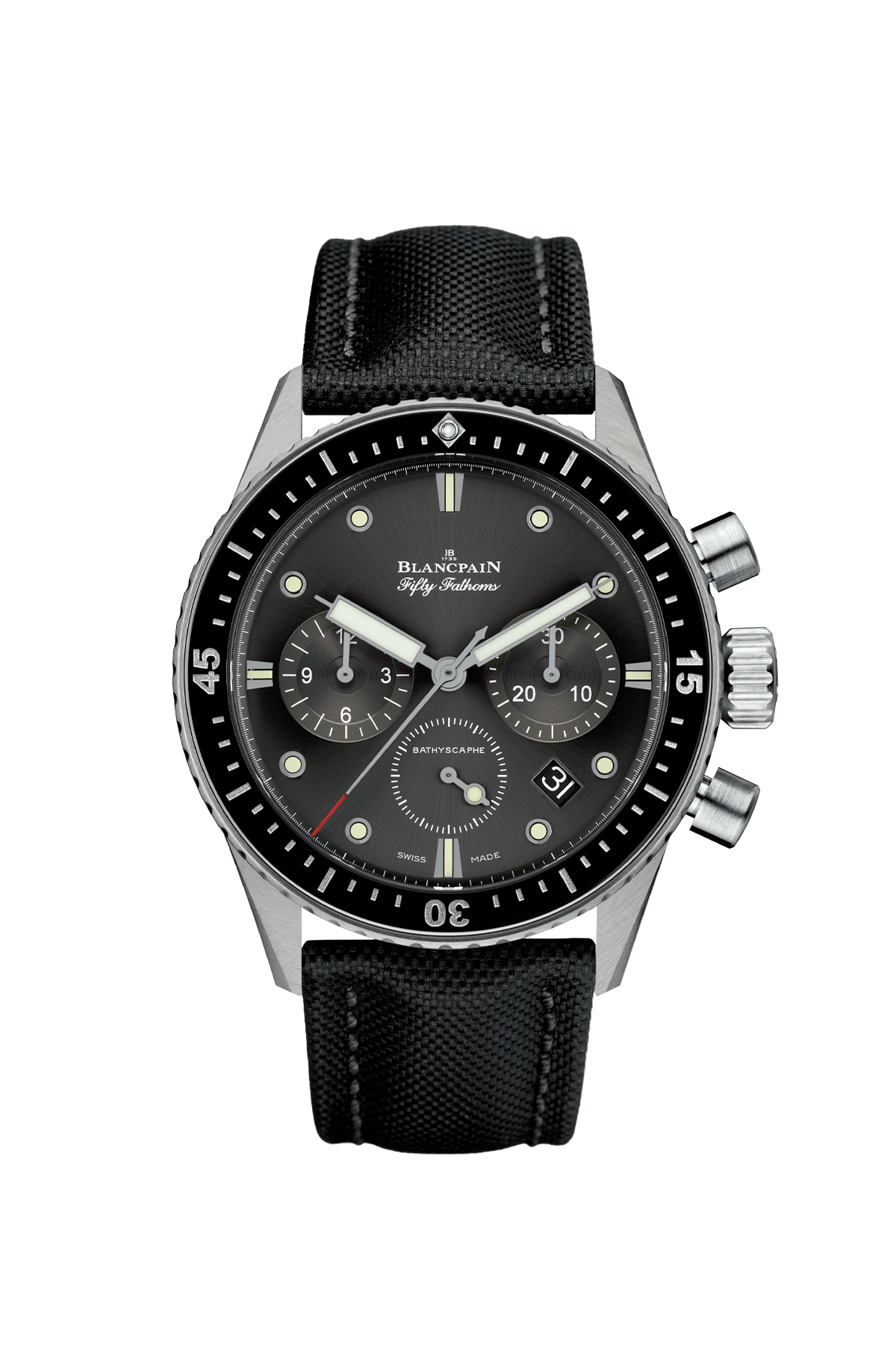 Unworn Blancpain Fifty Fathoms Bathyscaphe Chronographe Flyback, Stainless Steel, 43mm, Ref# 5200-1110-B52A
