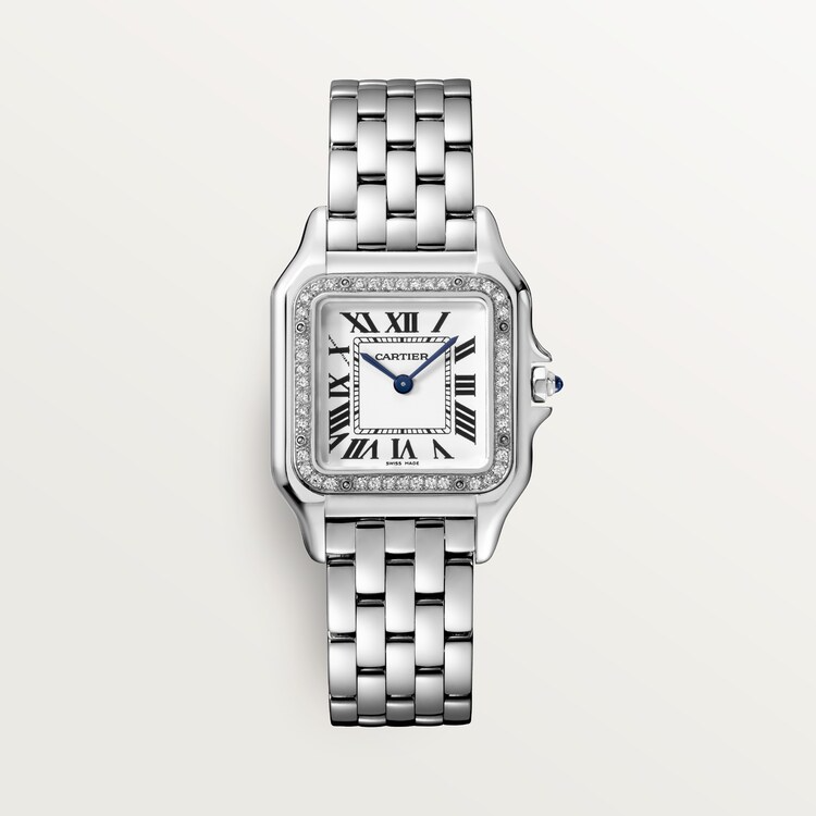 Unworn Cartier Panthère de Cartier, Stainless Steel, Diamonds, 29mm x 37mm, Ref# W4PN0018