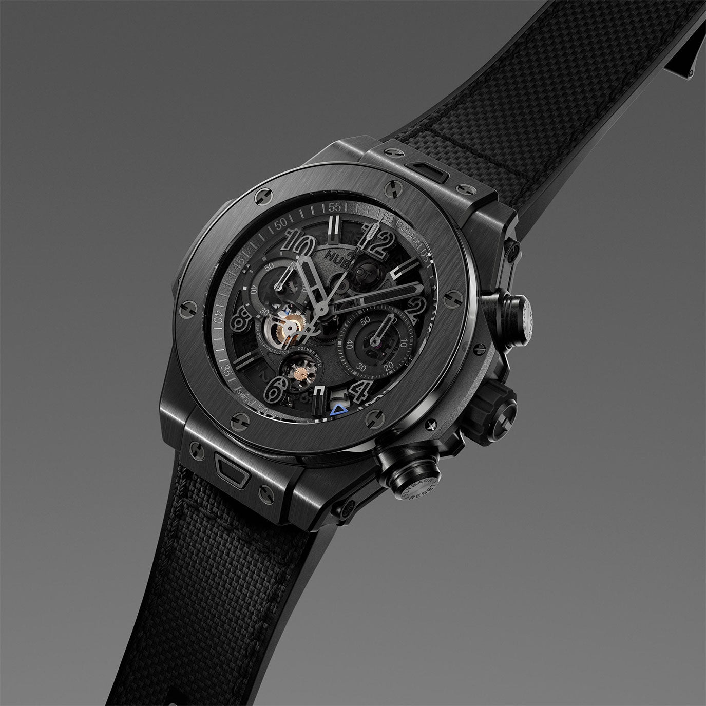 Unworn Hublot Big Bang Reloaded All Black, Ref# 421.CX.1140.NR.RLD, box and papers.