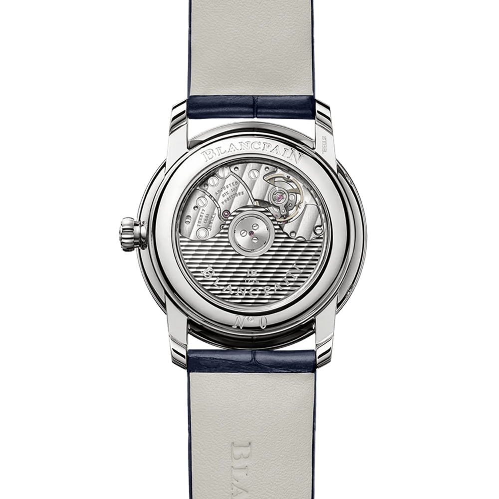 Unworn Blancpain Villeret Quantième Phases de Lune, Stainless Steel and Diamonds, 33.2mm, Ref# 6126-4628-55B, Back