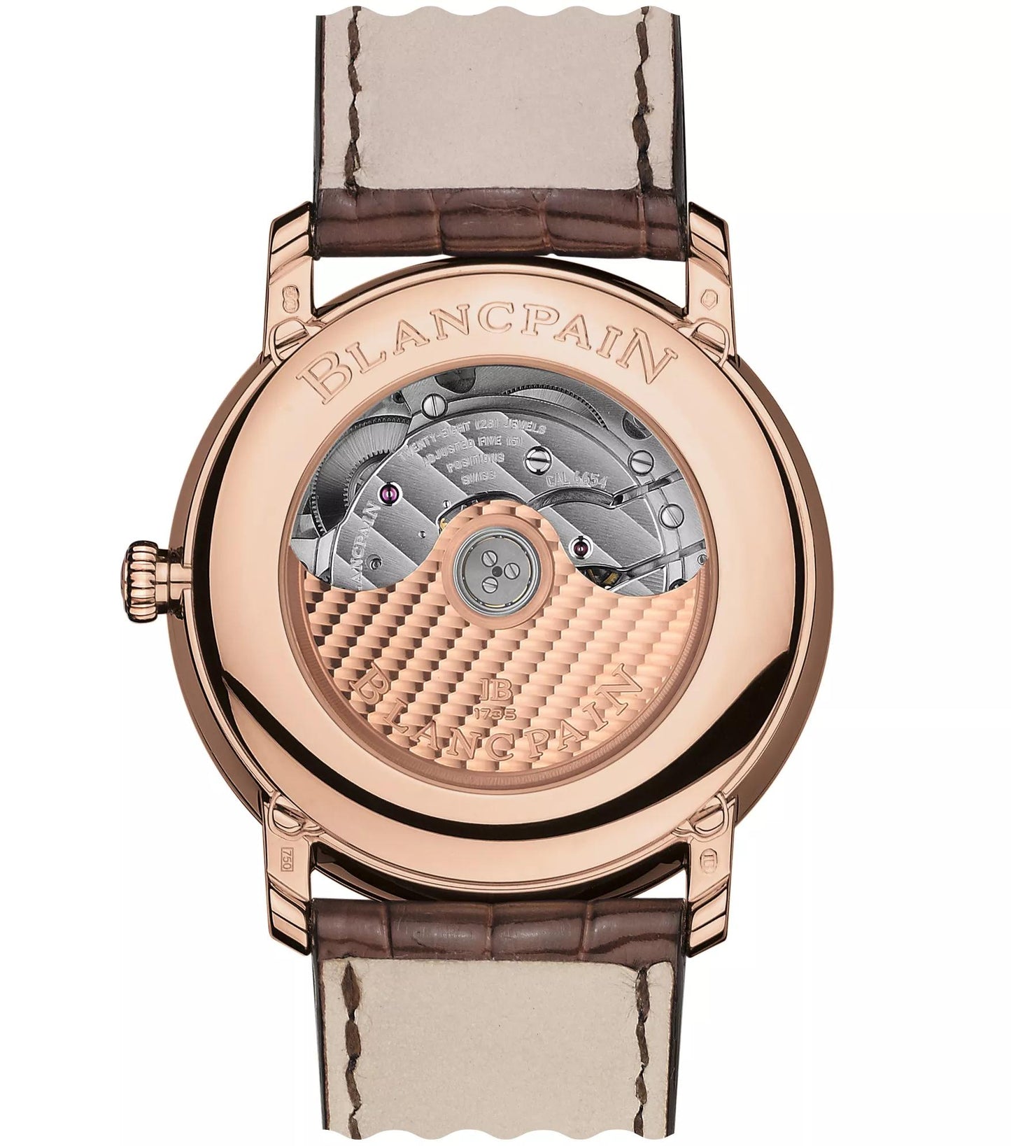 Unworn Blancpain Villeret Ultra Slim Moonphase and Complete Calender, 18k Red Gold, 40 mm, Ref# 6654-3640-55B, Back