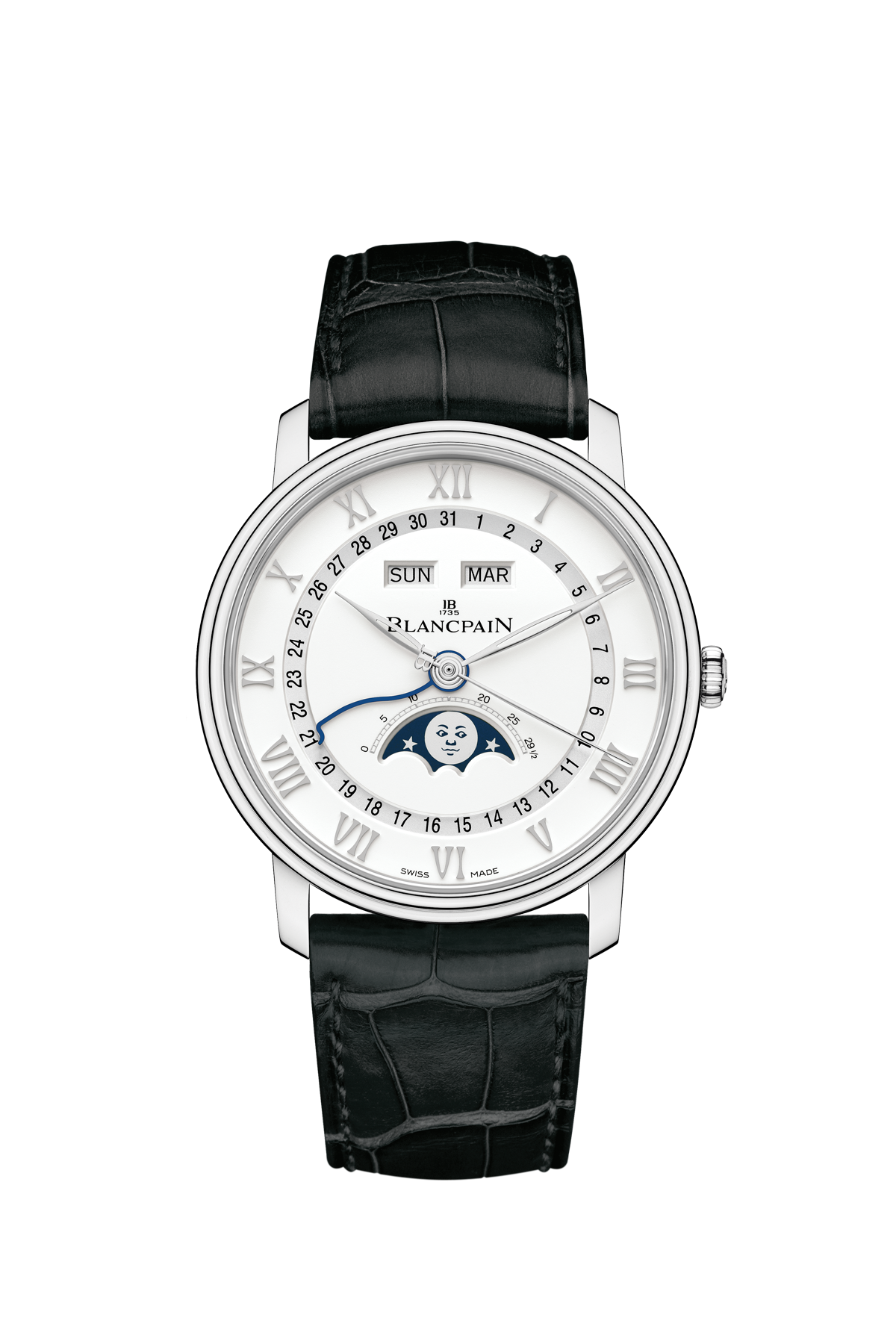 Unworn Blancpain Villeret Ultra Slim Moonphase and Complete Calender, Stainless Steel, 40 mm, Ref# 6654A-1127-55B