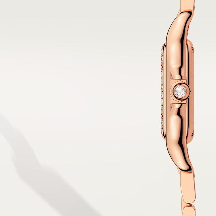 Unworn Cartier Panthère de Cartier Small, 18k Rose Gold, Diamonds, 22mm x 30mm, Ref# WJPN0049, Right
