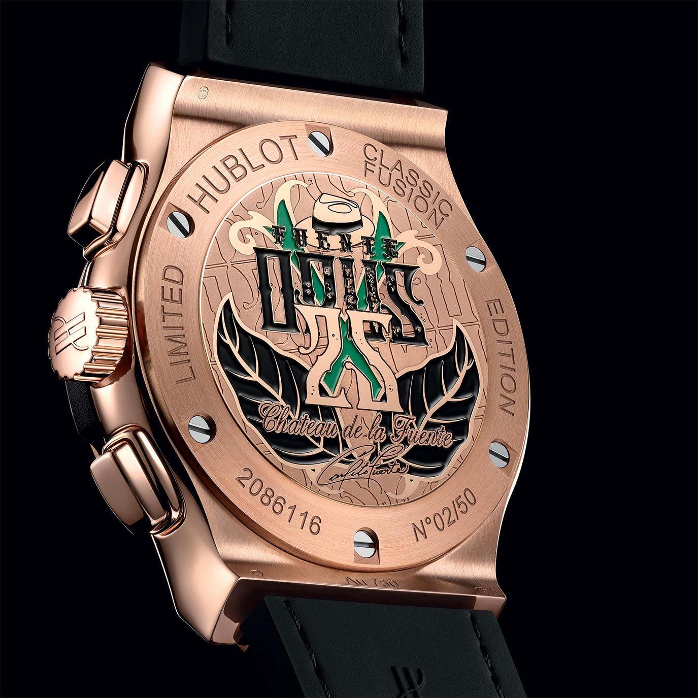 Unworn Hublot Classic Fusion Chronograph Arturo Fuente King Gold 42, 541.OX.8980.LR.OPX24, box and papers