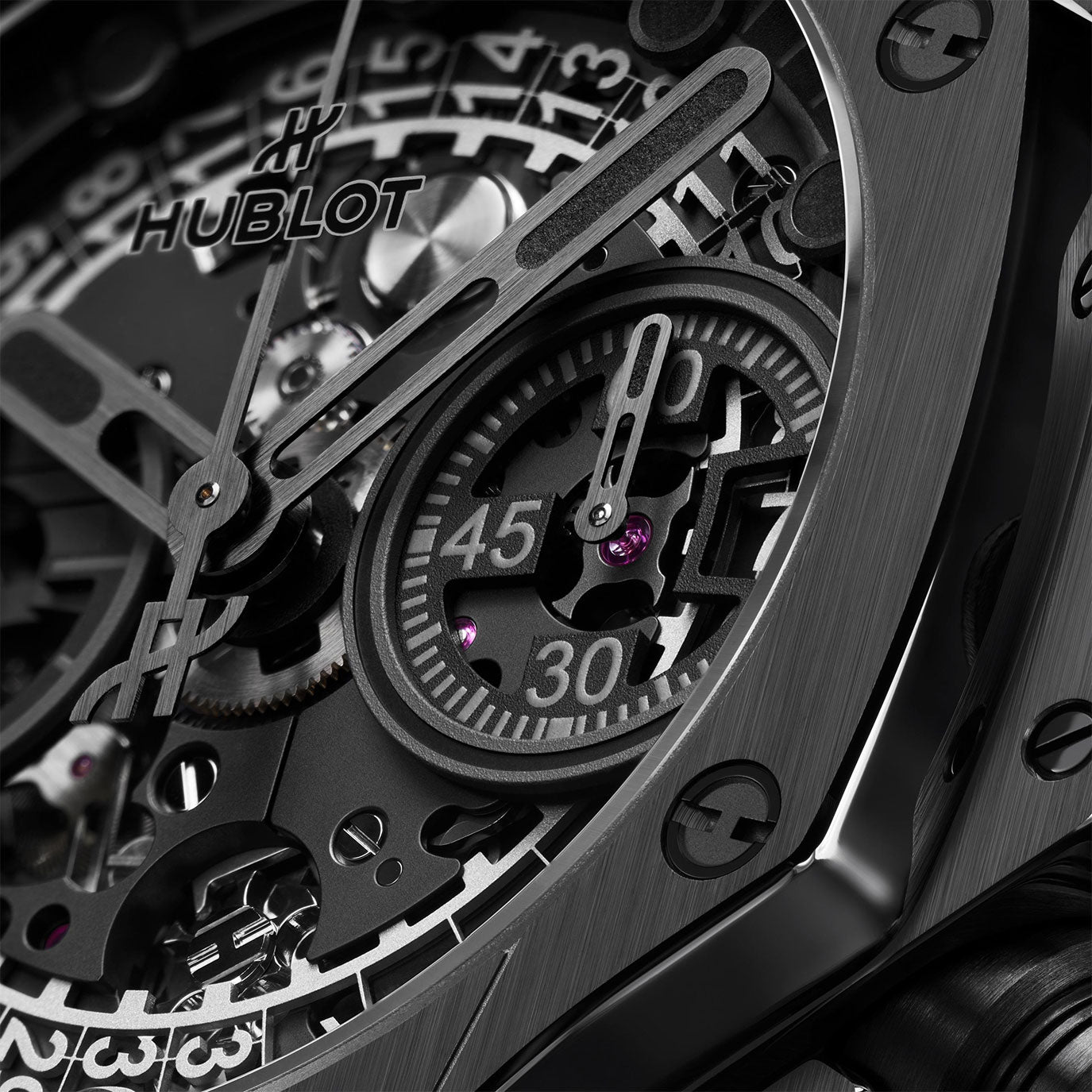 Unworn, Hublot Big Bang Unico SR_A by Samuel Ross All Black, Ref# 441.CX.1140.RX.SRA26, box and papers.