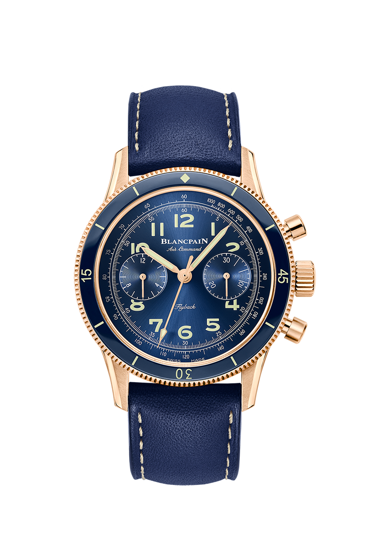 Unworn Blancpain Air Command Flyback Chronograph, 18k Rose Gold, 42.5mm, Ref# AC02-36B40-63A