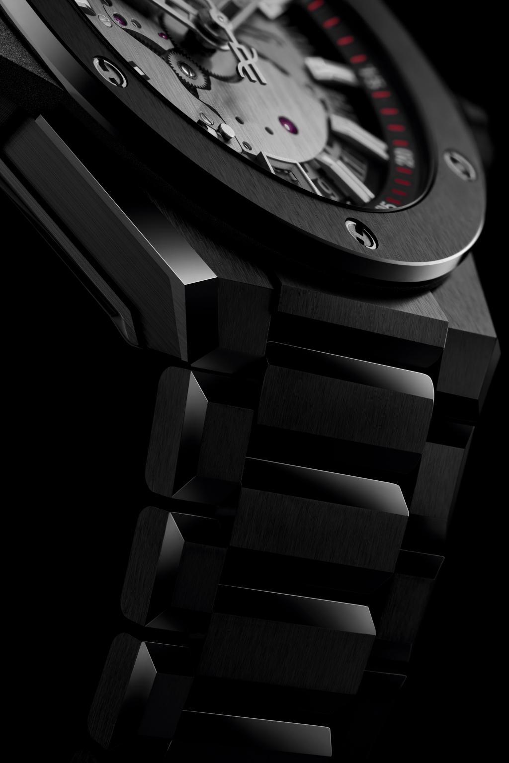 Hublot Big Bang Integrated Time Only Black Magic, 40mm, black Ceramic, Ref# 456.CX.0170.CX, Bezel