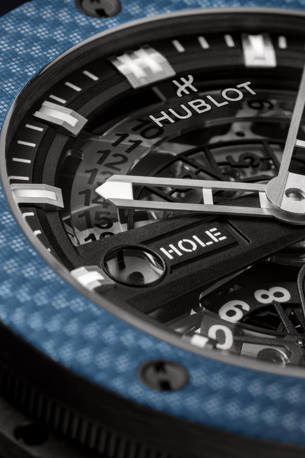 Hublot Big Bang Unico Golf Sky Blue Carbon, 45mm, Ref# 416.YE.1120.VR, Hand and indexes