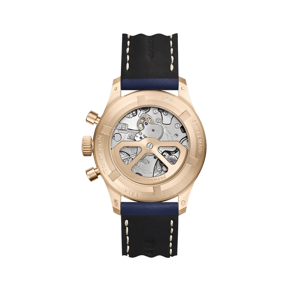 Unworn Blancpain Air Command Flyback Chronograph, 18k Rose Gold, 36.2mm, Ref# AC03-36B40-63A, Back