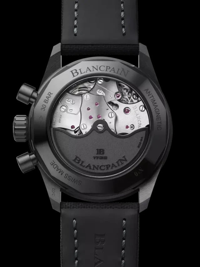 Unworn Blancpain Fifty Fathoms Bathyscaphe Chronographe Flyback, Black ceramic, 43.6mm, Ref# 5200-0153-B52A, Back
