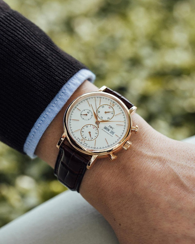 IWC Portofino Chronograph, 18k Rose Gold, 42mm, Ref# IW391025, Warch on hand