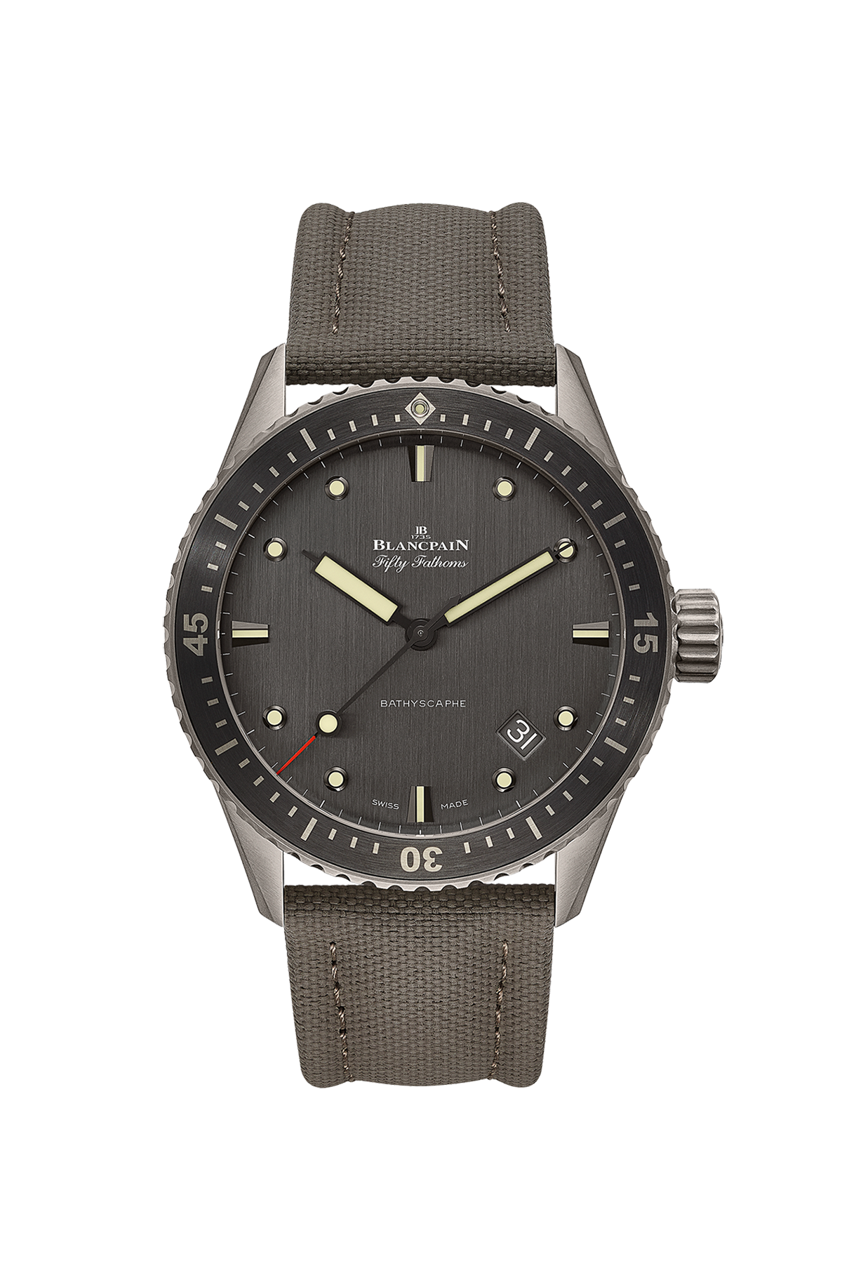 Unworn Blancpain Fifty Fathoms Bathyscaphe, Titanium and Ceramic, 43mm, Ref# 5000-1210-G52A