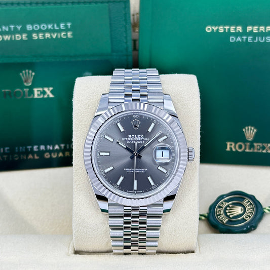 Rolex Datejust 41, Stainless Steel and 18k White Gold, 41mm, Slate dial, Jubilee, Ref# 126334-0014