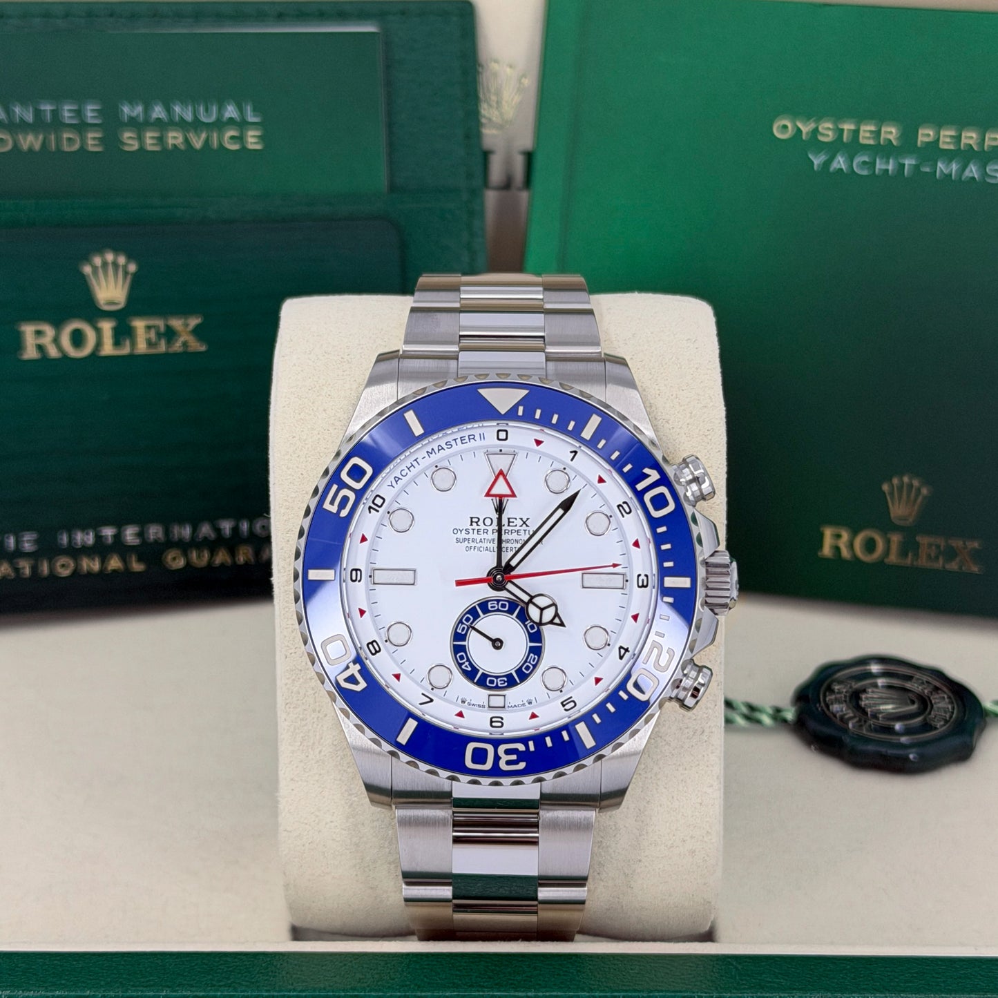 Unworn 2026, Rolex Yacht-Master II, Oystersteel, 44mm, White dial, Oyster, Ref# 126680-0001, box and papers