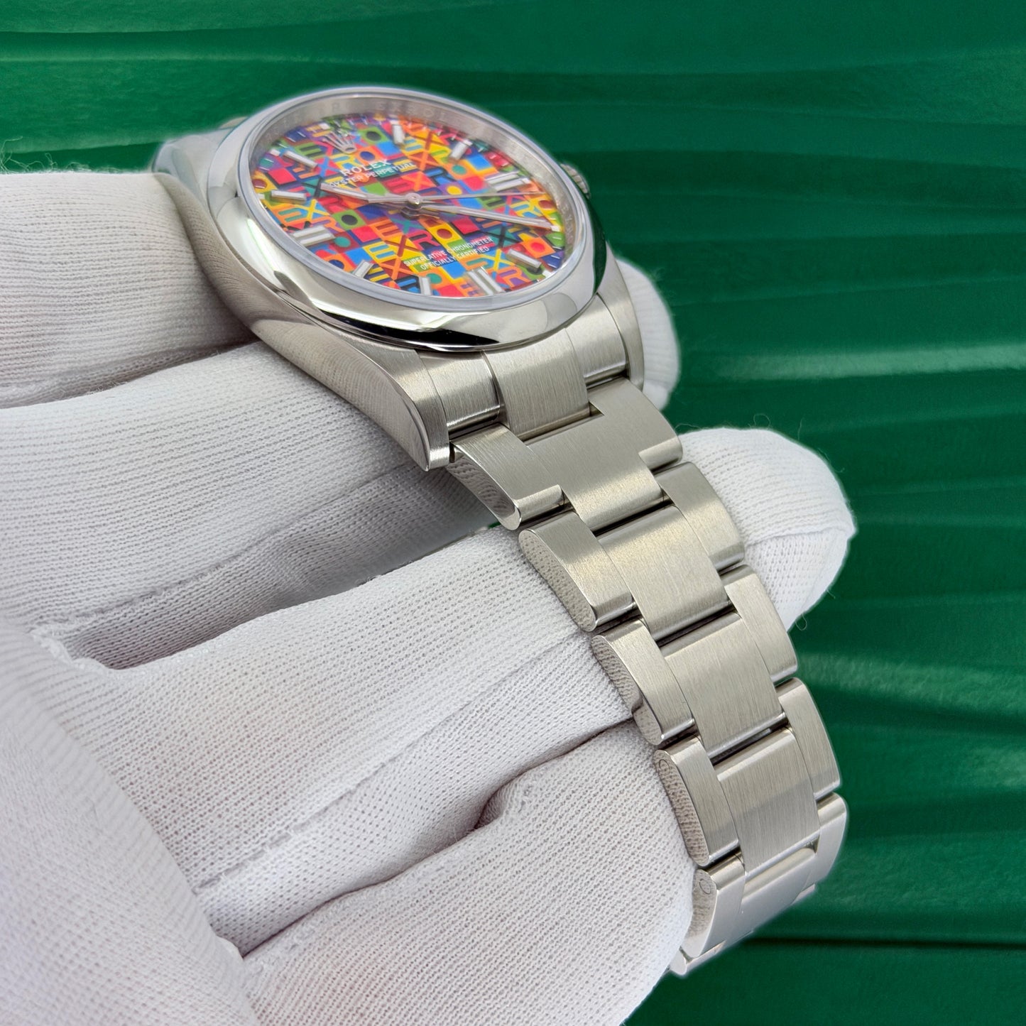Unworn 2026, Rolex Oyster Perpetual 36, Oystersteel, 36mm, Multicoloured Jubilee motif dial, Domed Oyster, Ref# 126000-0016, box and papers