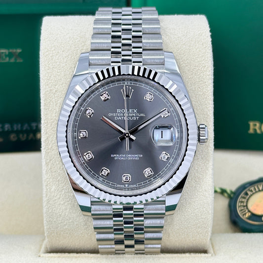 Rolex Datejust 41, Oystersteel, 18k White Gold, and Diamonds, 41mm, Ref# 126334-0006