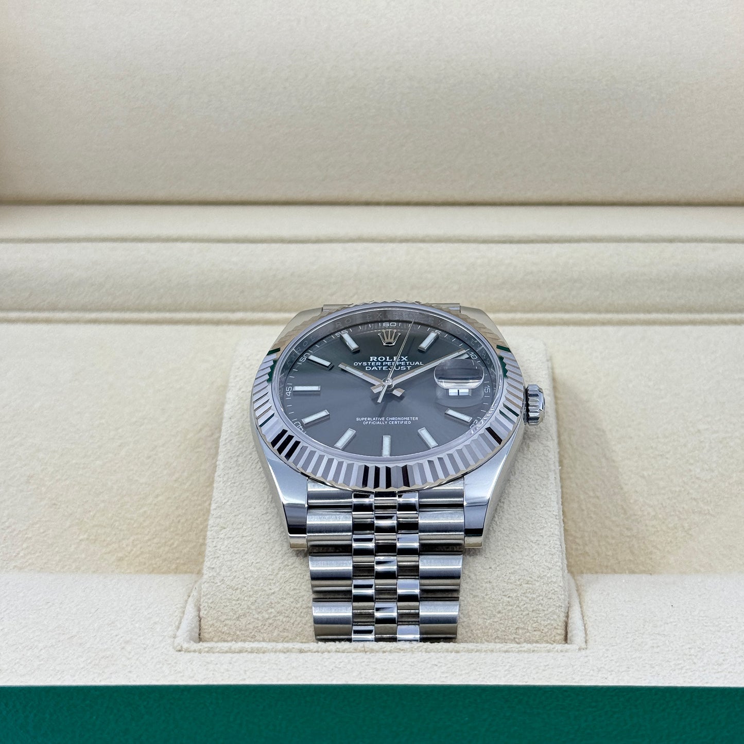 Rolex Datejust 41, Stainless Steel and 18k White Gold, 41mm, Slate dial, Jubilee, Ref# 126334-0014