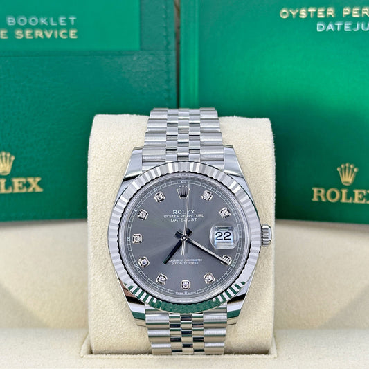 Pre-Owned Rolex Datejust 41, Slate diamond Dial, 41mm, Ref# 126334-0006 (2022/2023)