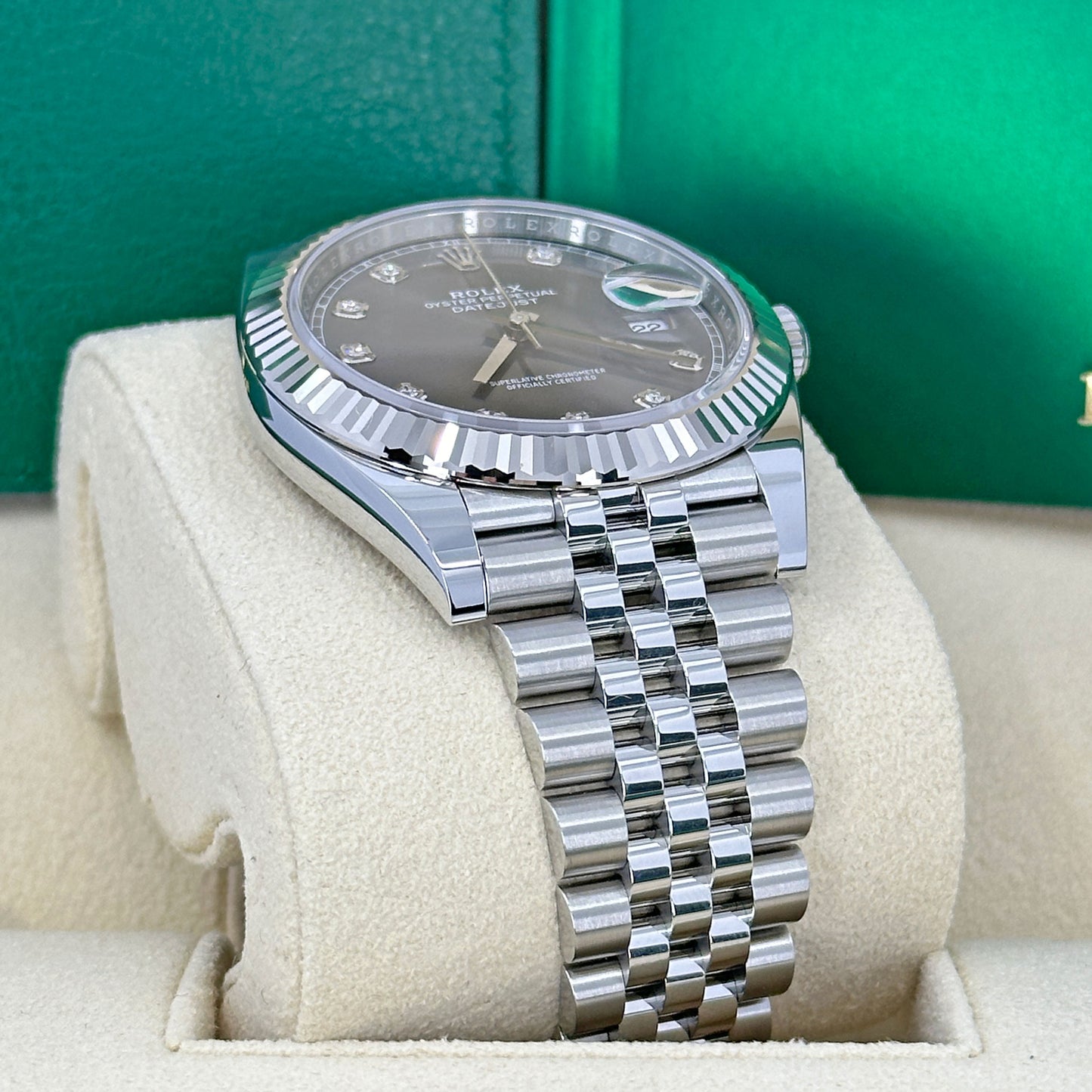 Pre-Owned Rolex Datejust 41, Slate diamond Dial, 41mm, Ref# 126334-0006 (2022/2023)