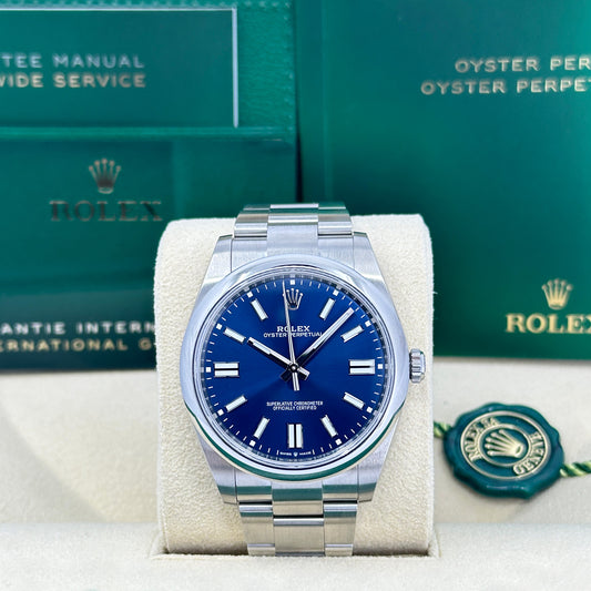 Rolex Oyster Perpetual 41mm, Blue Dial, Ref# 124300-0003