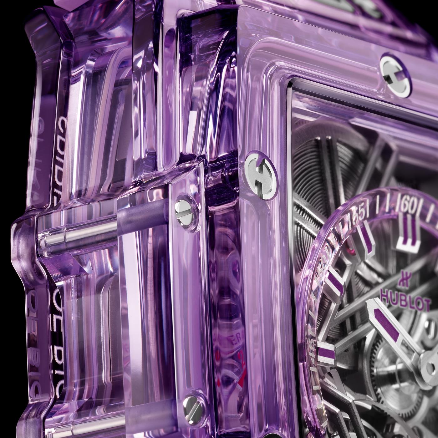Hublot, Spirit of Big Bang Tourbillon Purple Sapphire 42mm, Limited Edition, Ref# 645.JM.0120.RT, Case