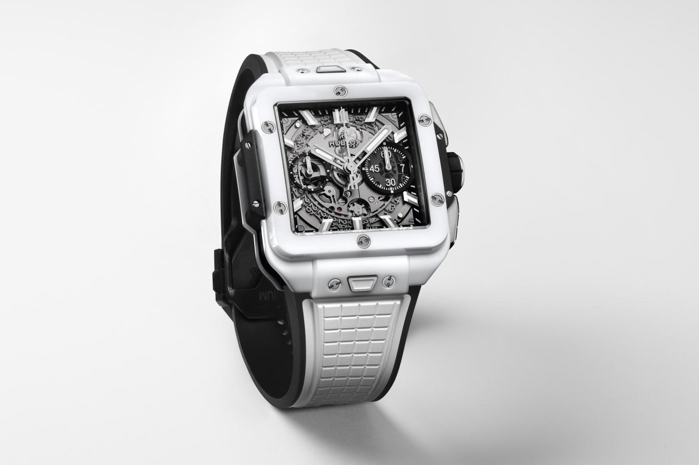 Hublot, Square Bang Unico White Ceramic, 42mm, Ref# 821.HX.0170.RXm Main view 2