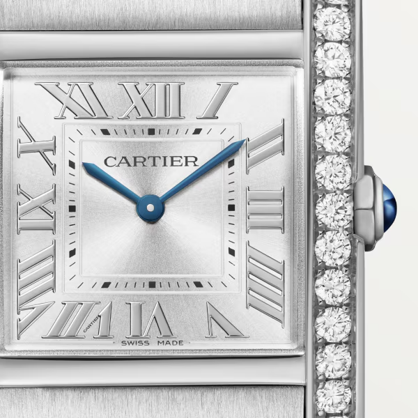 Unworn Cartier Tank Francaise, Stainless Steel, Diamonds, 32mm x 27mm, Ref# W4TA0021, Dial