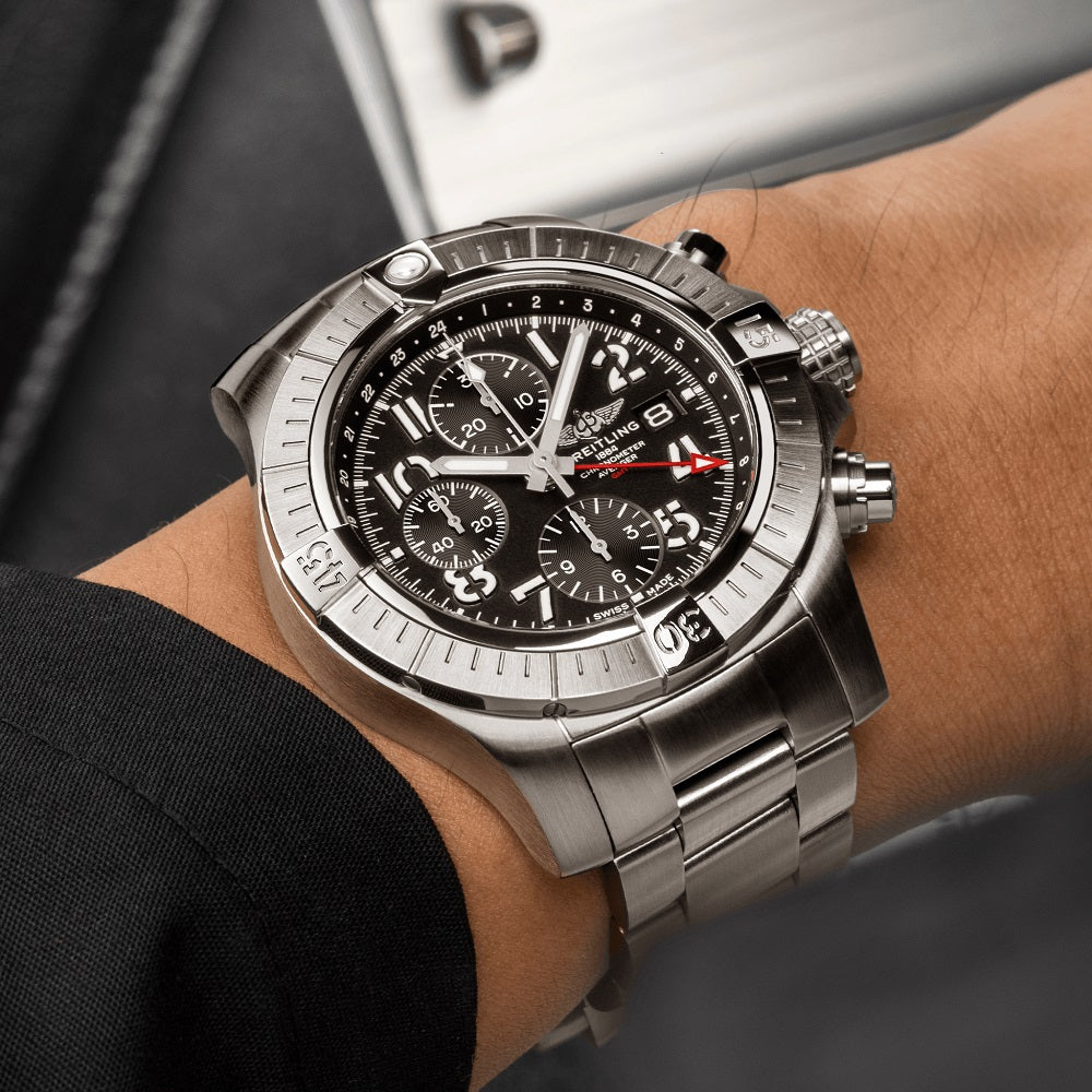 Breitling Avenger Chronograph GMT 45, Ref# A24315101B1A1, Unworn 2024, on the  Hand