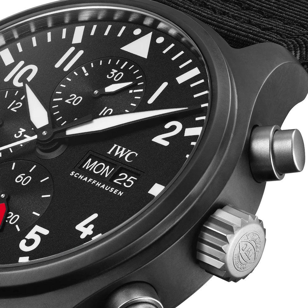 IWC Pilot’s Watch Chronograph TOP GUN, Ceramic and Titanium, 44.5mm, Ref# IW388309, Crown