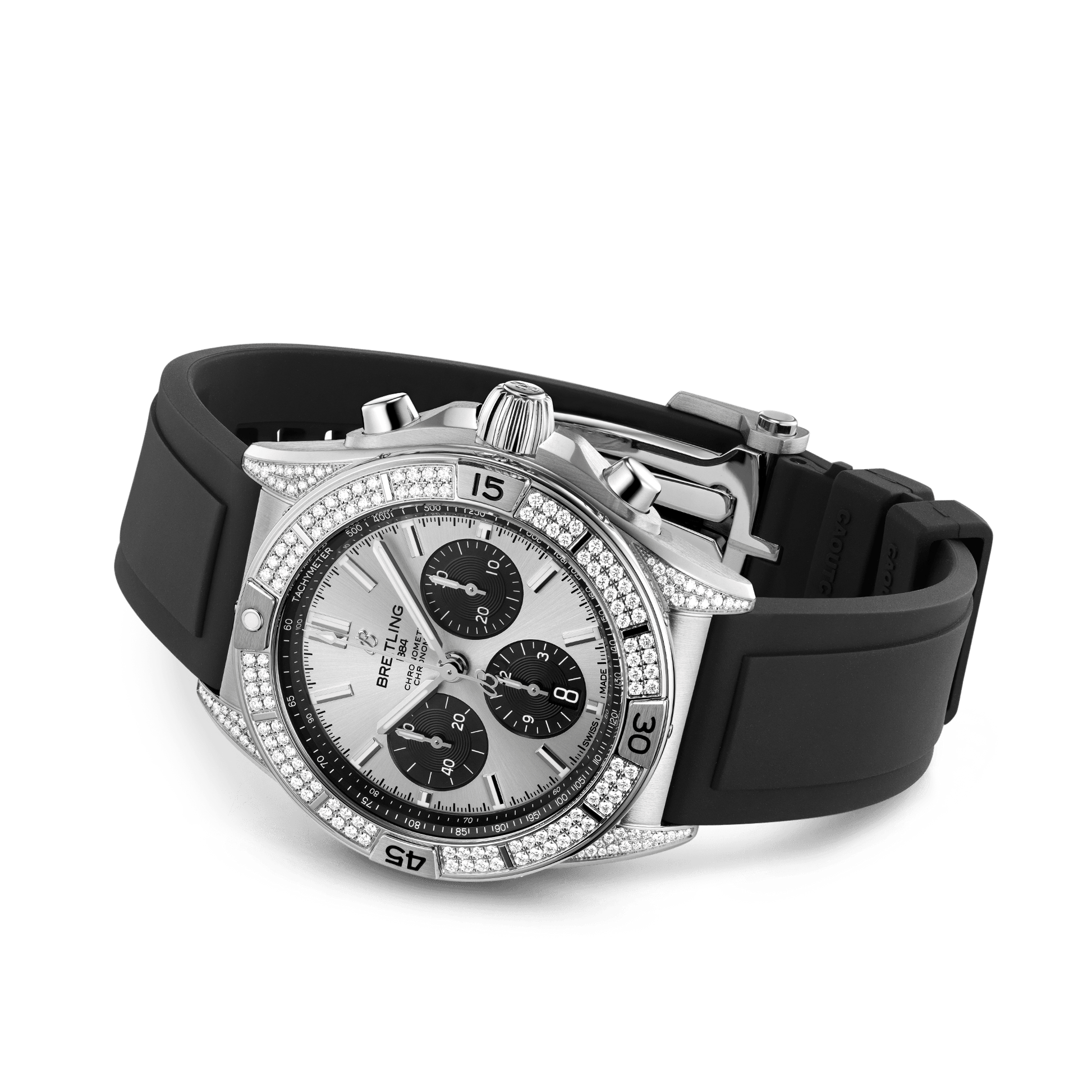 Breitling Chronomat B01 42, Stainless Steel and Diamonds, Ref# AB0134721G1S1, Unworn 2024, Main view