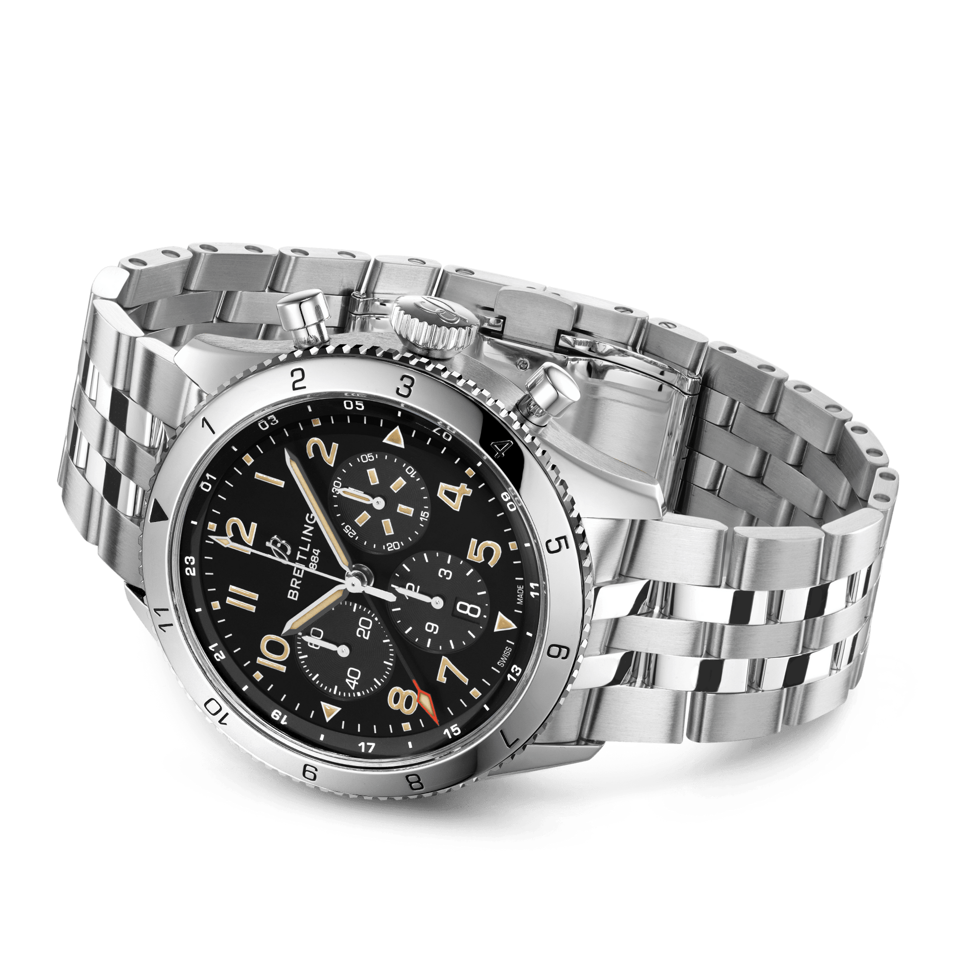 Breitling Classic AVI B04 Chronograph 46 P-51 Mustang, Stainless Steel, Ref# AB04453A1B1A1, Unworn 2024, Main view