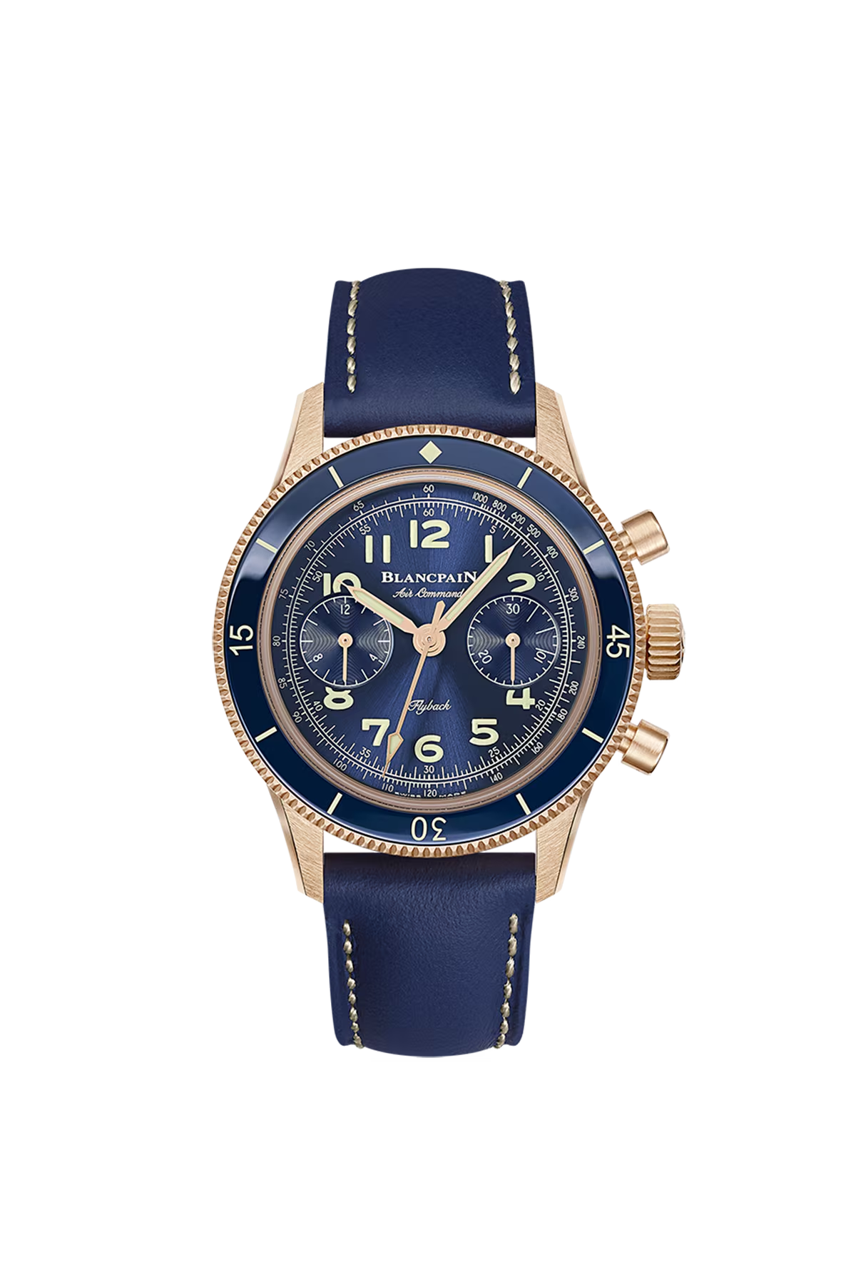 Unworn Blancpain Air Command Flyback Chronograph, 18k Rose Gold, 36.2mm, Ref# AC03-36B40-63A