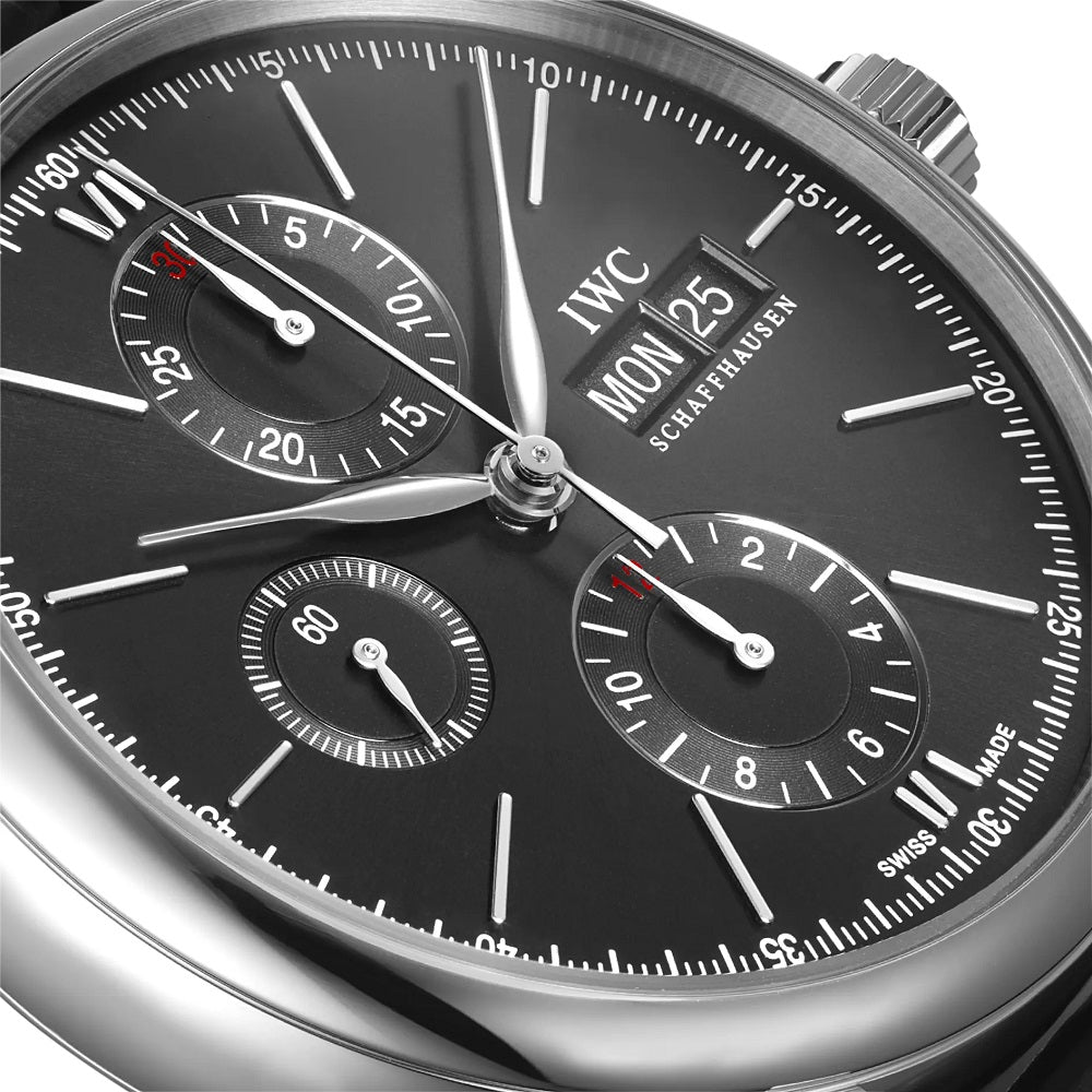 IWC Portofino Chronograph, Stainless steel, 42mm, Ref# IW391029, Hands, markers, sub-dials
