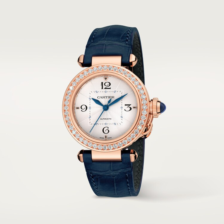 Unworn Cartier Pasha de Cartier, 18k Rose Gold with Diamond-set, 35mm, Ref# WJPA0012, Main view