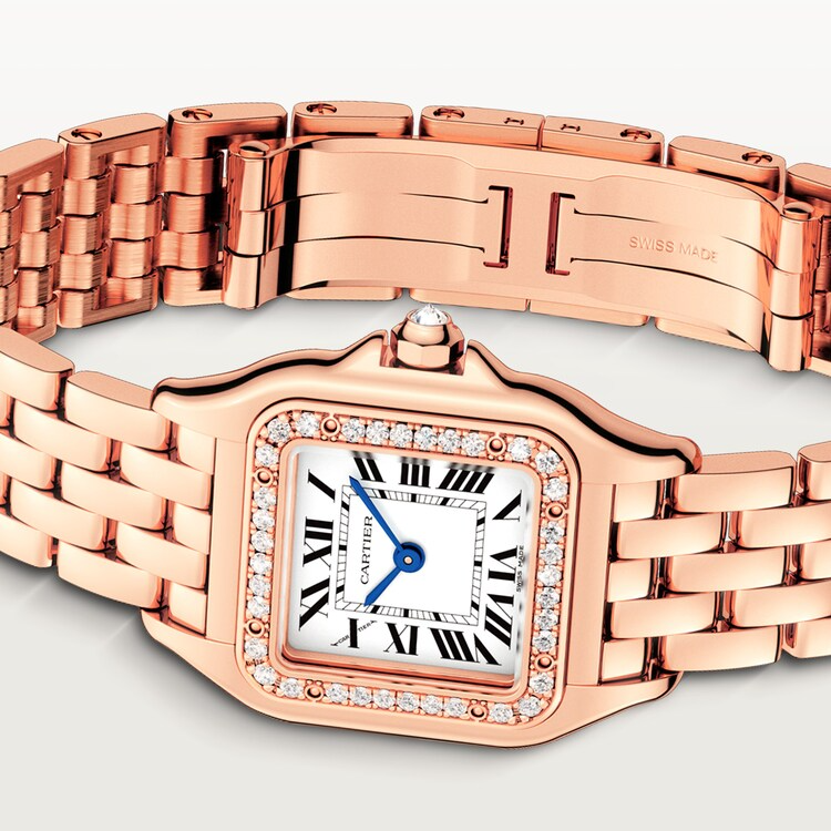 Unworn Cartier Panthère de Cartier Small, 18k Rose Gold, Diamonds, 22mm x 30mm, Ref# WJPN0049, Main view, back