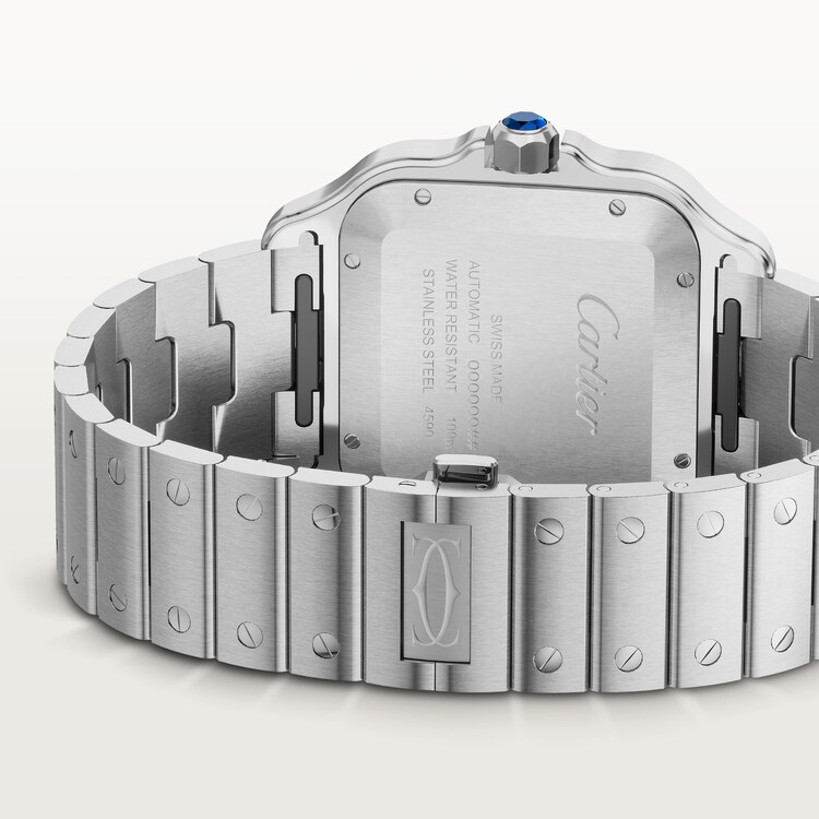 Unworn Cartier Santos de Cartier, Stainless Steel, 39.8mm, Ref# WSSA0071, Main view, back