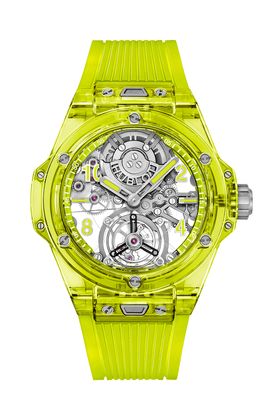 Hublot Big Bang Tourbillon Automatic Yellow Neon Saxem, 44mm, Ref# 429.JY.0120.RT