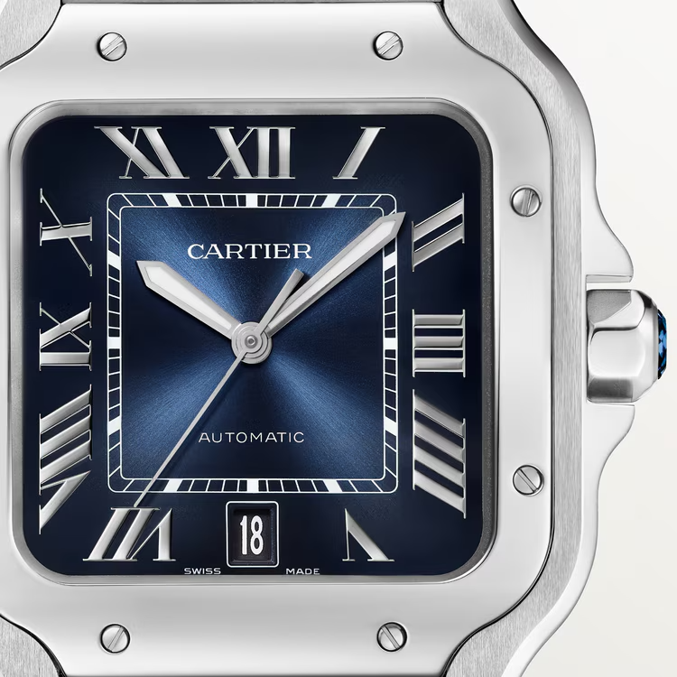 Unworn Cartier Santos de Cartier, Stainless Steel, 39.8mm, Ref# WSSA0071, Dial