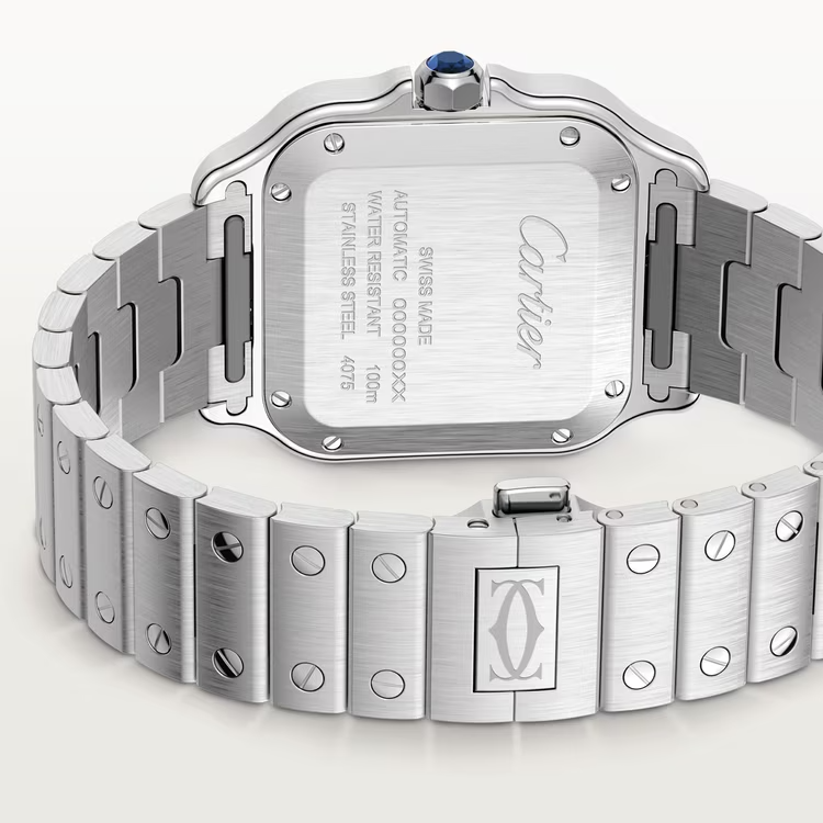 Unworn Cartier Santos de Cartier, Stainless Steel, 35.1mm, Ref# WSSA0064, Main view, Back