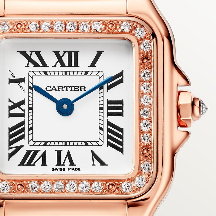 Unworn Cartier Panthère de Cartier Small, 18k Rose Gold, Diamonds, 22mm x 30mm, Ref# WJPN0049, Dial