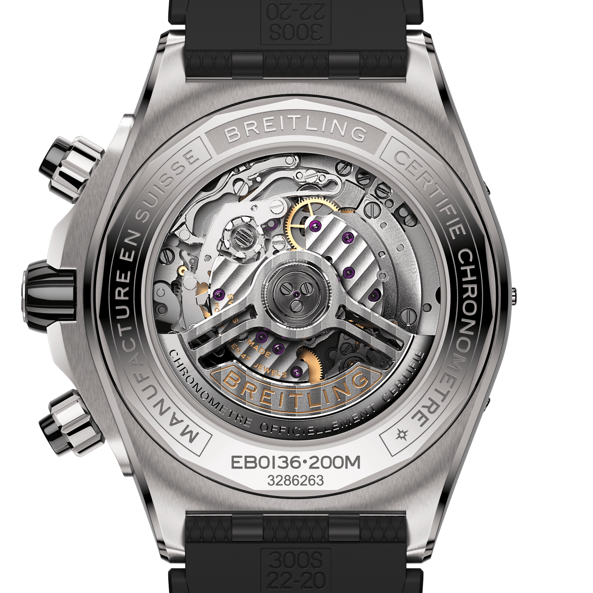 Breitling Super Chronomat B01 44, Titanium and Ceramic, Ref# EB0136251M1S1, Unworn 2024, Back
